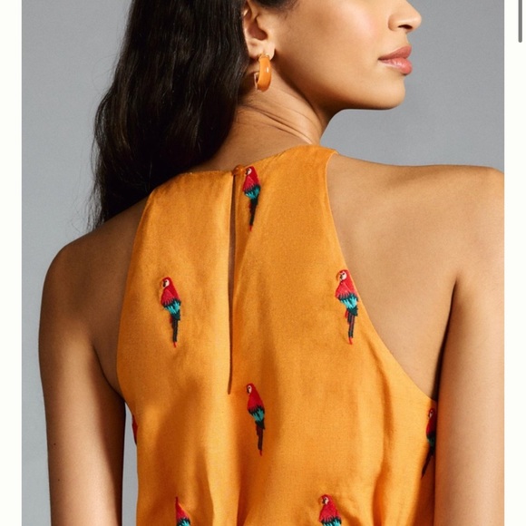 - Anthropologie farm rio parrot halter dress size xl - Picture 4 of 9